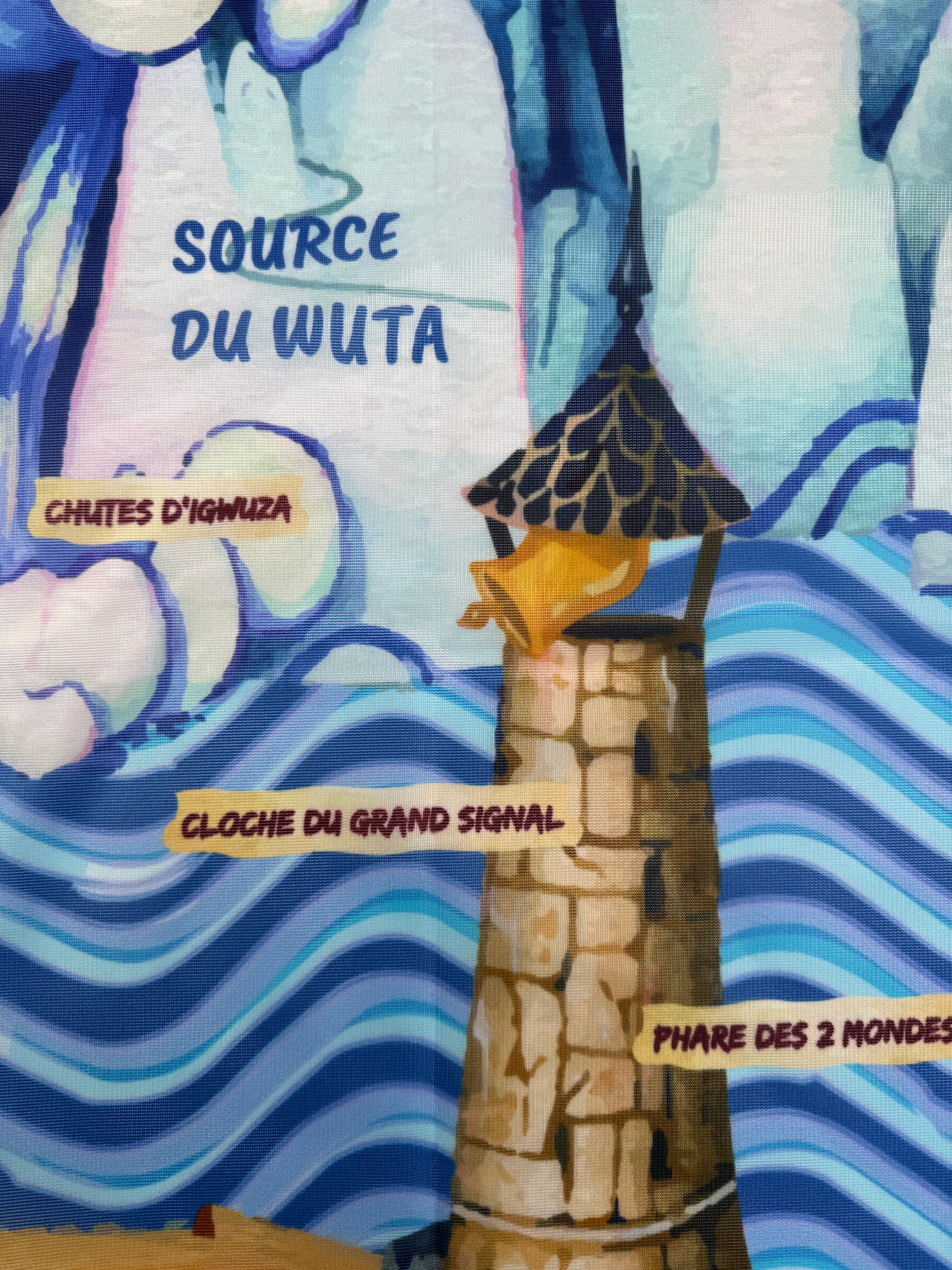 Drapeau Monde de Nyeri avec œillets et lieux-dits